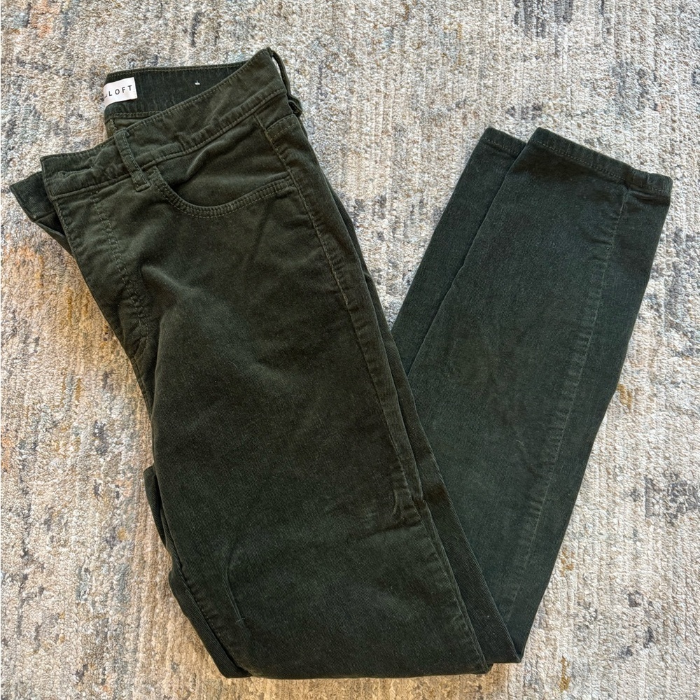 Loft Women’s Skinny Dark Green Corduroys Size 4 - Picture 3 of 4